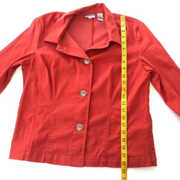 Chico's Orange Button Down Light Jacket Size M - Picture 4 of 5